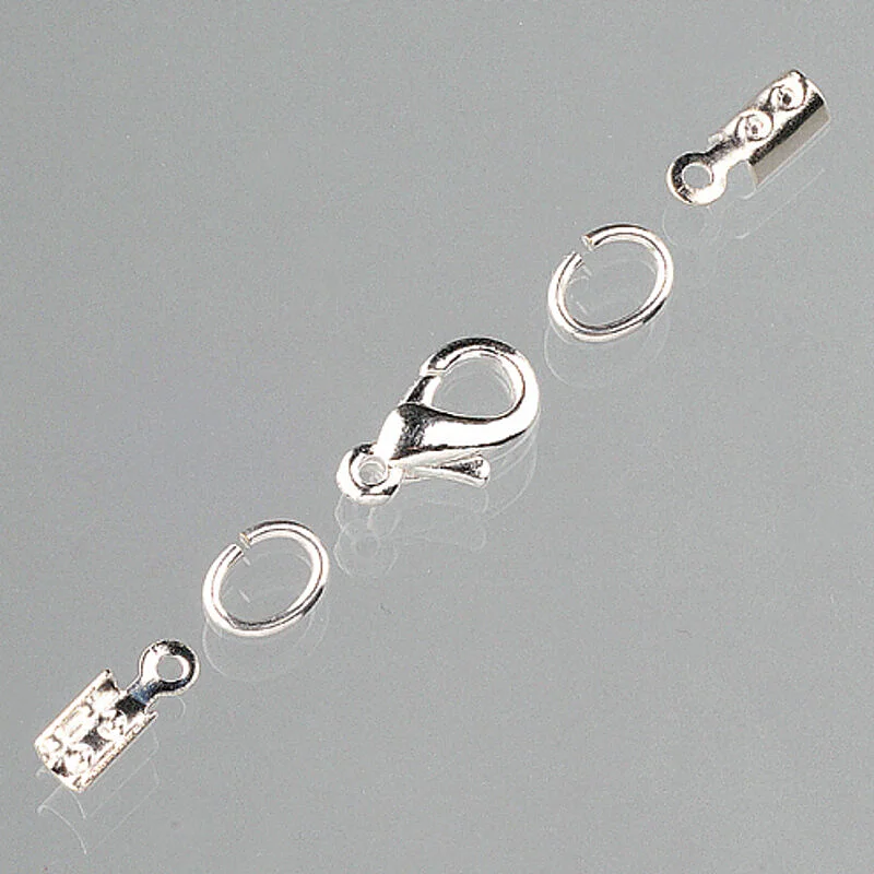 CRIMPS FOR LEATHER THONGINGS DIAM. 2 MM - SILVER 2 PCS