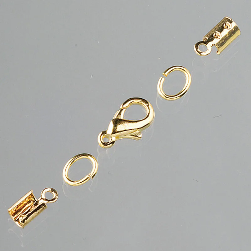 CRIMPS FOR LEATHER THONGINGS DIAM. 2 MM - GOLD 2 PCS