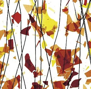 BULLSEYE 4111-00F - ORANGE YELLOW AND RED ON CLEAR  S.RLD 3MM FRACTURE STREAMER