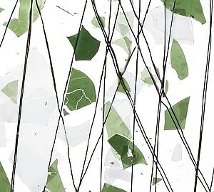 BULLSEYE 4117-00F - GREEN AND WHITE ON CLEAR S.RLD 3MM FRACTURE STREAMER