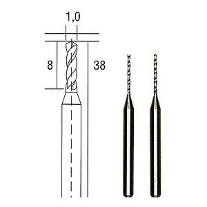 HARTMETALL-MICRO-BOHRER 1,0 MM, 2 STÜCK