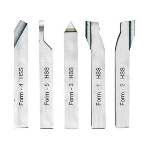 JEU DE 5 OUTILS DE TOURNAGE EN ACIER HSS 8 X 8 X 80 MM