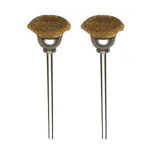 2 SPAZZOLINE A TAZZA OTTONE PROXXON