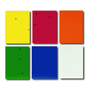 SET DE 6 PLAQUES COULEURS ASSORTIES BULLSEYE COE 90