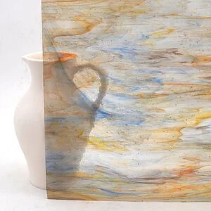 TISCHKATHEDRALGLAS DOM TL0184 - BLAU / ORANGE / BRAUN AVVENTURIN