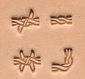 LEDER STEMPEL SET KLEIN STACHELDRAHT - 4 STK