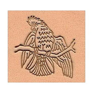 LEDERSTEMPEL 3D - VOGEL AUF ZWEIG