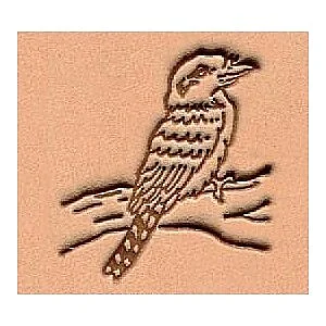 LEDERSTEMPEL 3D - VOGEL AUF ZWEIG