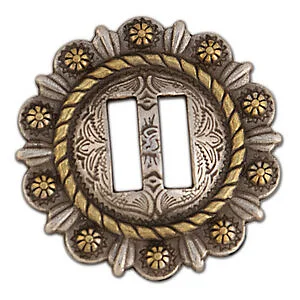 CONCHO FENDRE CORDE BAIE ANTIQUE 38 MM