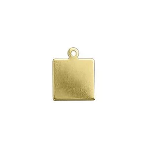 PLAQUE CARRE AVEC ANNEAUX LAITON 10 MM - 15 PCS
