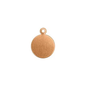 PLAQUE ROND AVEC ANNEAUX CUIVRE - 10 MM - 13 PCS