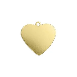 HEART W/ RING BRASS 16 MM - 9 PCS