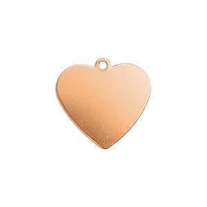 HEART W/ RING COPPER 16 MM - 6 PCS