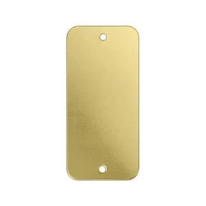 BRASS BLANK - TAG W. HOLES TH. 1.0MM - 22 X 40MM - 3 PCS