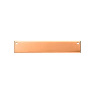 COPPER BLANK - RECTANGLE W. HOLES TH. 1.0MM - 6 X 38MM - 10 PCS