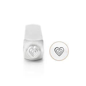 METAL STAMP - TRIPLE HEART 6MM