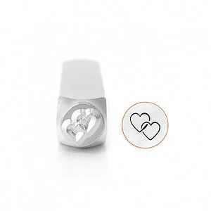 METAL STAMP - BRAIDED HEARTS 9.5MM