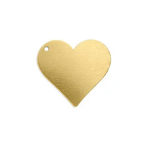 BRASS BLANK - HEART W/ HOLE 19 MM - 5 PCS