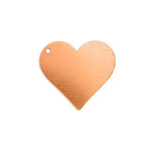 COPPER BLANK - HEART W/ HOLE 19 MM - 4 PCS