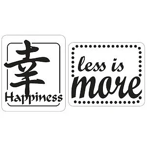 2 SOAP LABELS SET - HAPPINESS LESS IS MORE 25 X 30MM