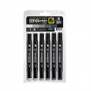 DB MARKER - 6 GRAUE FARBEN SET