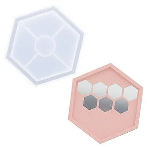 MOLDE SILICONA - POSAVASOS HEXAGONAL 115 X 100 MM