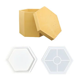 MOULE EN SILICONE - POT HEXAGONAL 104 X 86 X 90 MM