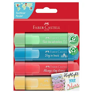SET 4 TEXTLINER HIGHLIGHTER 46 - SORTIERTE PASTELLFARBEN FABER CASTELL
