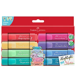 SET 8 TEXTLINER HIGHLIGHTER 46 - SORTIERTE PASTELLFARBEN FABER CASTELL