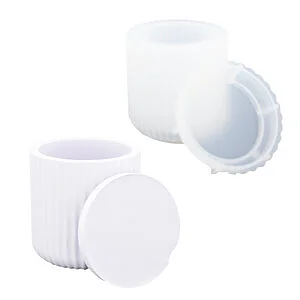 SILICONE MOLD FOR RIBBED CONTAINER WITH LID Ø 80 X 78 MM