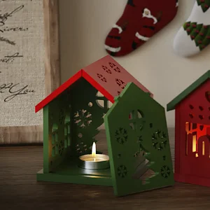 MOLDE SILICONA - CASITA NAVIDAD 3D