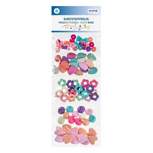 KIT CUENTAS DE PLÁSTICO SURTIDAS MULTICOLOR 5 PZS