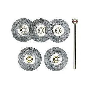 RADBÜRSTEN STAHL 22 MM 5 STÜCK + 1 TRÄGER