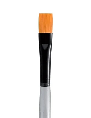 GOLD SYNTHETIC BRUSH - FLAT SHORT HANDLE