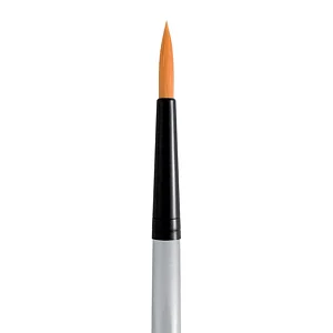 GOLD SYNTHETIC BRUSH - ROUND SHORT HANDLE