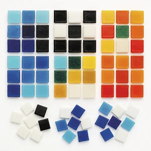 SET DI TESSERE MOSAICO IN VETRO GLOREX