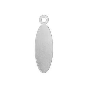 TARGHETTA ALLUMINIO OVALE C. ANEL. 16 X 6 MM - 20 PZ