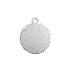 TARGHETTA ALLUMINIO - TONDA C/ ANELLO 16 MM - 15 PZ