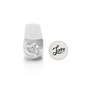 METAL STAMP - LOVE FANCY SCRIPT 6MM