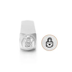 METAL STAMP - PADLOCK HEART 6MM
