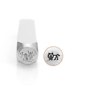 METAL STAMP - CAT STICK FIGURE 6MM