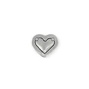 CUORE BORDATO PELTRO - 16 X 12 MM - 3 PZ