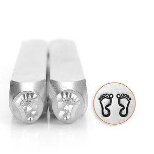 METALL-MOTIVSTEMPEL - FUßUMRISS 2ER PACK 6 6MM