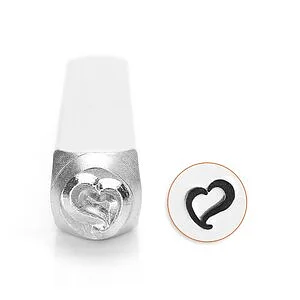 METAL STAMP - SWIRLY HEART 6MM