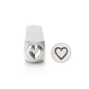 METAL STAMP - OUTLINED HEART 6MM