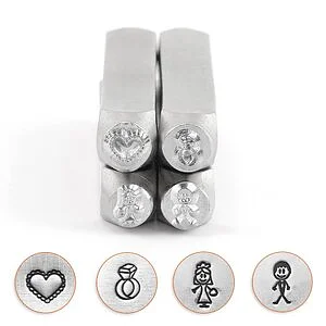 SET STAMPI PER METALLI - WEDDING - 4 PZ